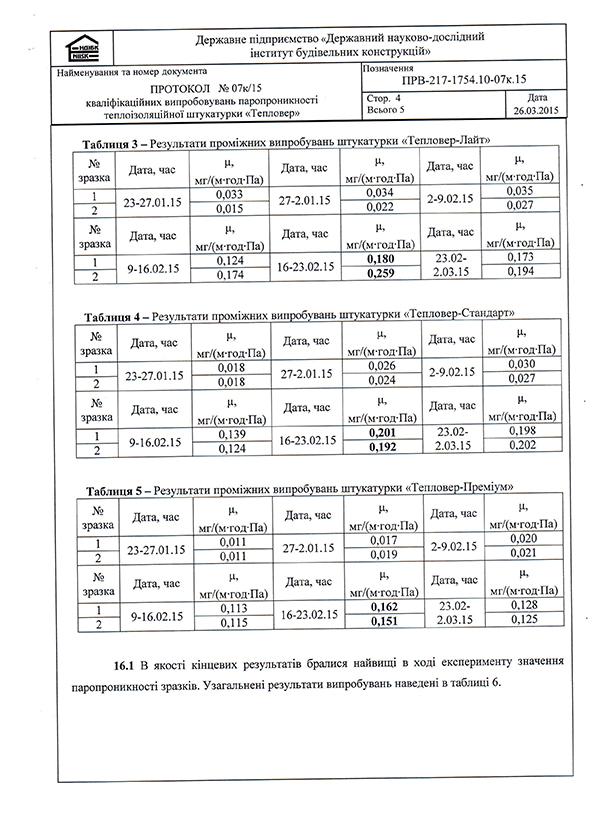 Паропроникність продукції ТМ 